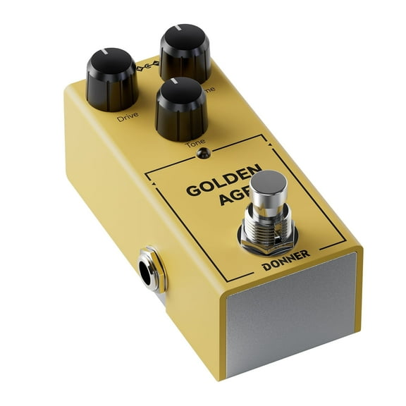 Donner Overdrive Guitar Effect Pedal, Yellow Drive Vintage Overdrive Warm/Hot Modes
