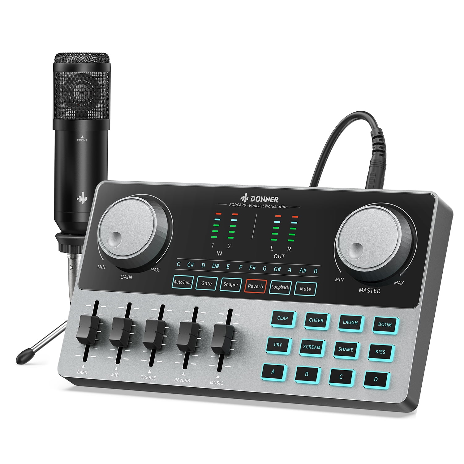 Donner Podcast Bundle, With Sound Card Audio Mixer, Xlr-6.35mm ...