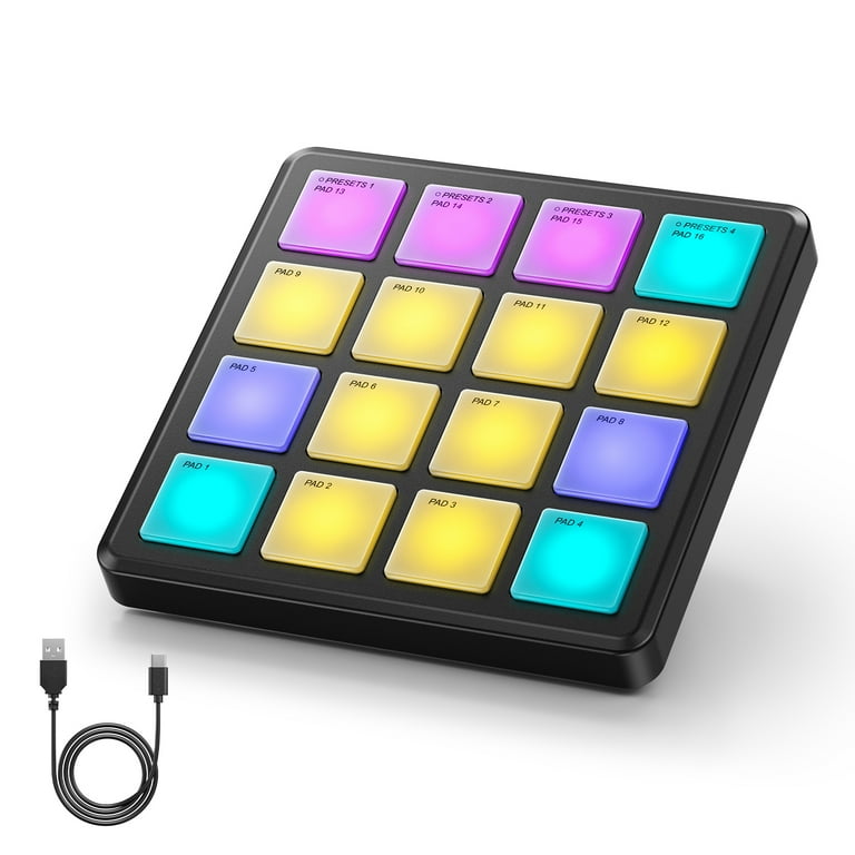 Donner MIDI Controller Pad Beat Maker Machine, Portable Drum