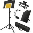 thumbnail image 1 of Donner Sheet Music Stand with Light, Portable Metal Tabletop Music Book Stand for Guitar, Ukulele, Violin, 1 of 7