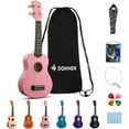 thumbnail image 1 of Donner Soprano Ukulele Beginner Kit for Kid Adult Student with Online Lesson 21 Inch Ukelele Bundle Bag Strap String Tuner Pick Polishing Cloth, Rainbow Series-Pink Color DUS-10K, 1 of 7