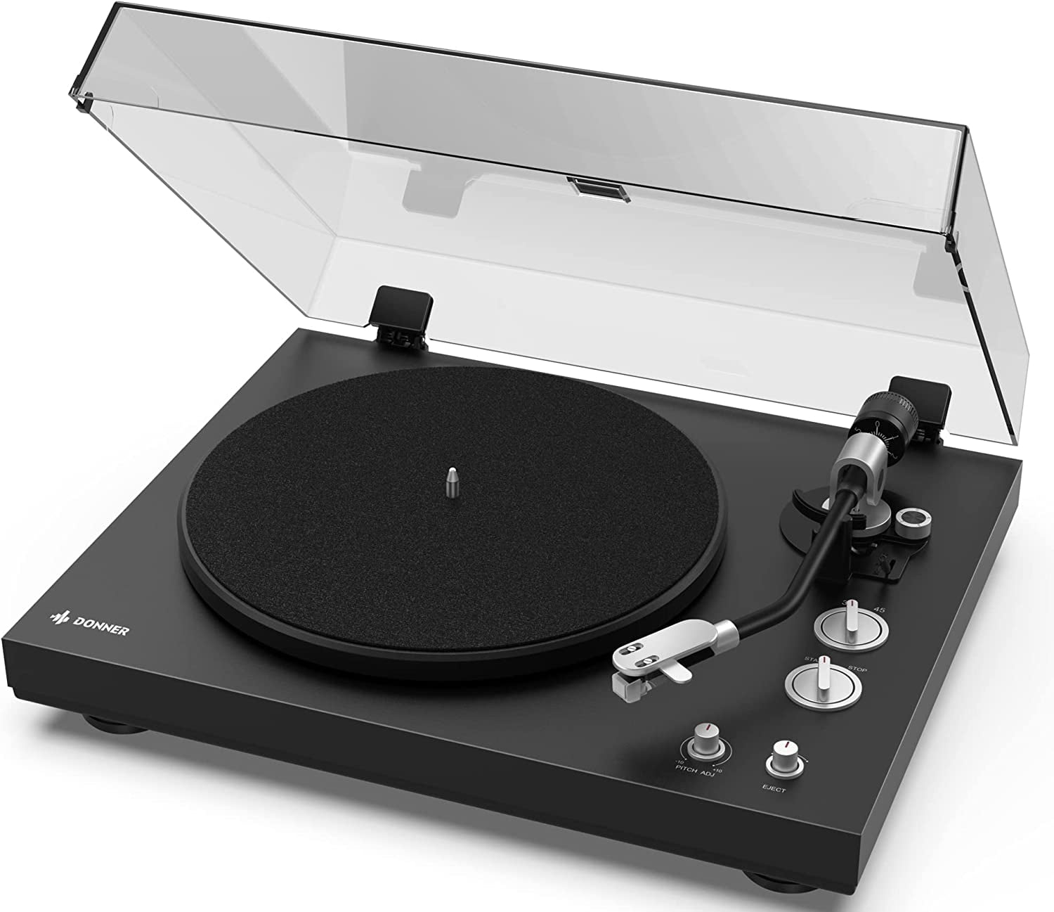 Donner Vinyl Record Player, Belt Drive Bluetooth Turntable(Analog & USB