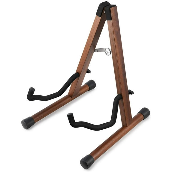 Donner Wood Guitar Stand, Acoustic Electric Guitar Floor Stand, A Frame Folding Guitar Holder Adjustable for Bass, Cello, Mandolin, Banjo, Ukulele, Violin