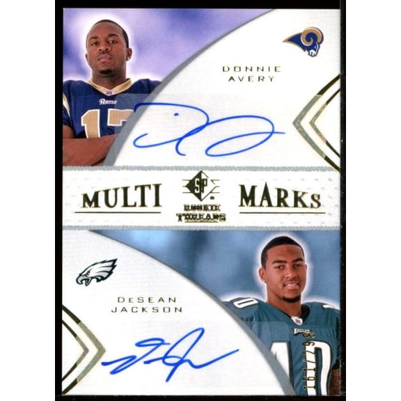 Donnie Avery/DeSean Jackson Card 2008 SP Rookie Threads Multi Marks Dual #MMD10