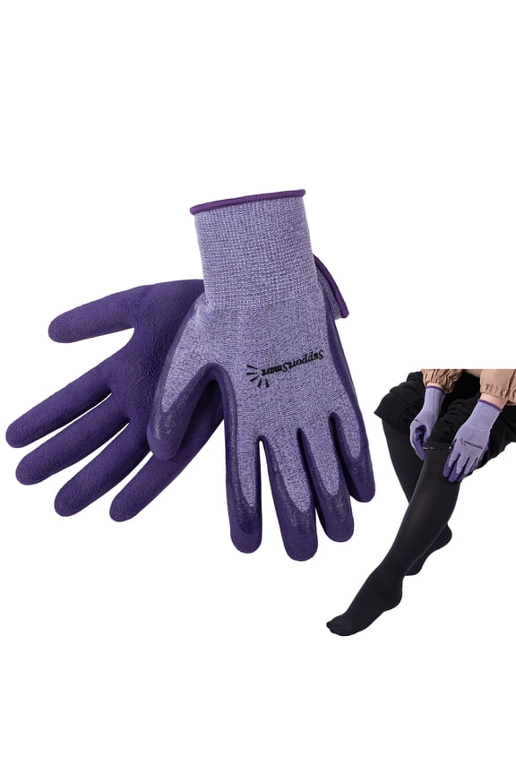 Donning Gloves for Compression Socks - Easy Donning & Doffing for Compression Stockings - Purple, 1 Pair