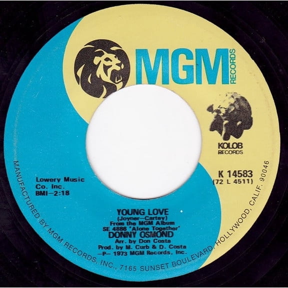 Donny Osmond  Young Love / A Million To One (7" 45 RPM)
