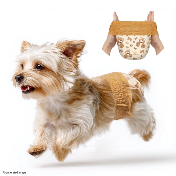 Dono Pull it Up Disposable Dog Diapers Female, Super-Absorbent, 360° Stretchy Waist, X-Small Cute Bear Style 10 Count