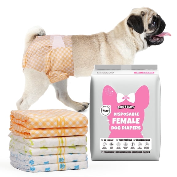 Dono Disposable Female Dog Diapers, Wetness Indicator, Super-Absorbent, Leak Proof, Small 20 Count