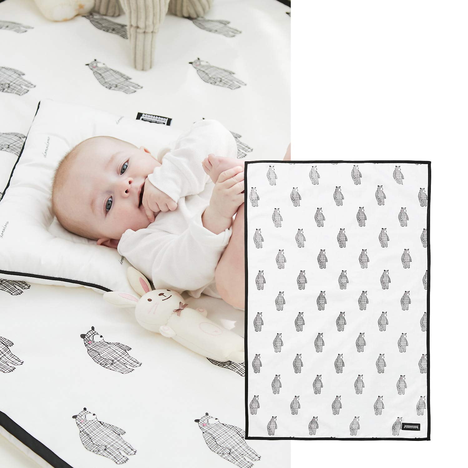 Dono&Dono Waterproof Muslin Play Mat for Infants and Babies - Big Bear (Various Patterns)