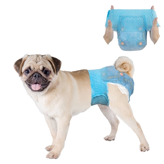 Dono Pull Up Female Dog Diapers, 360° Stretchy Waist Puppy Diapers, Super-Absorbent, Small Cowboy Style 10 Count