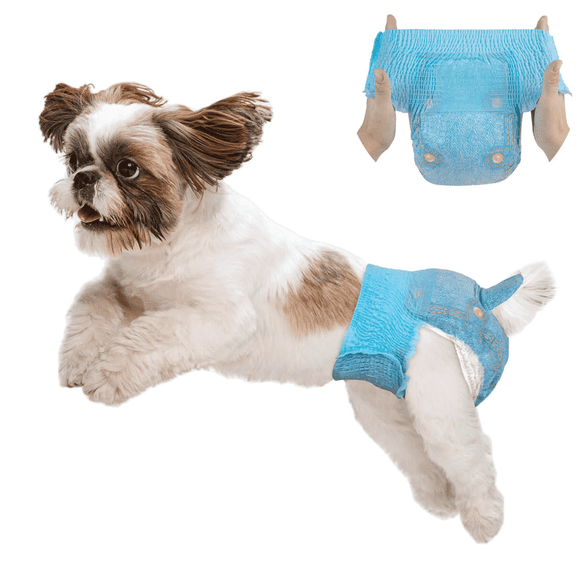 Dono Pull Up Female Dog Diapers, 360° Stretchy Waist Puppy Diapers, Super-Absorbent, X-Small Cowboy Style 10 Count