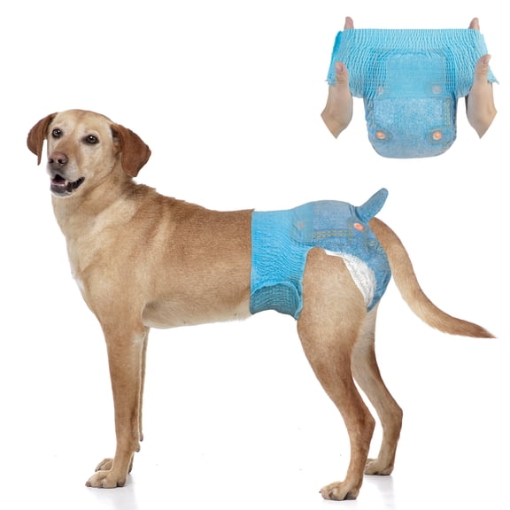 Dono Pull Up Female Dog Diapers, 360 Stretchy Waist Puppy Diapers, Super-Absorbent, Largel Cowboy Style 10 Count