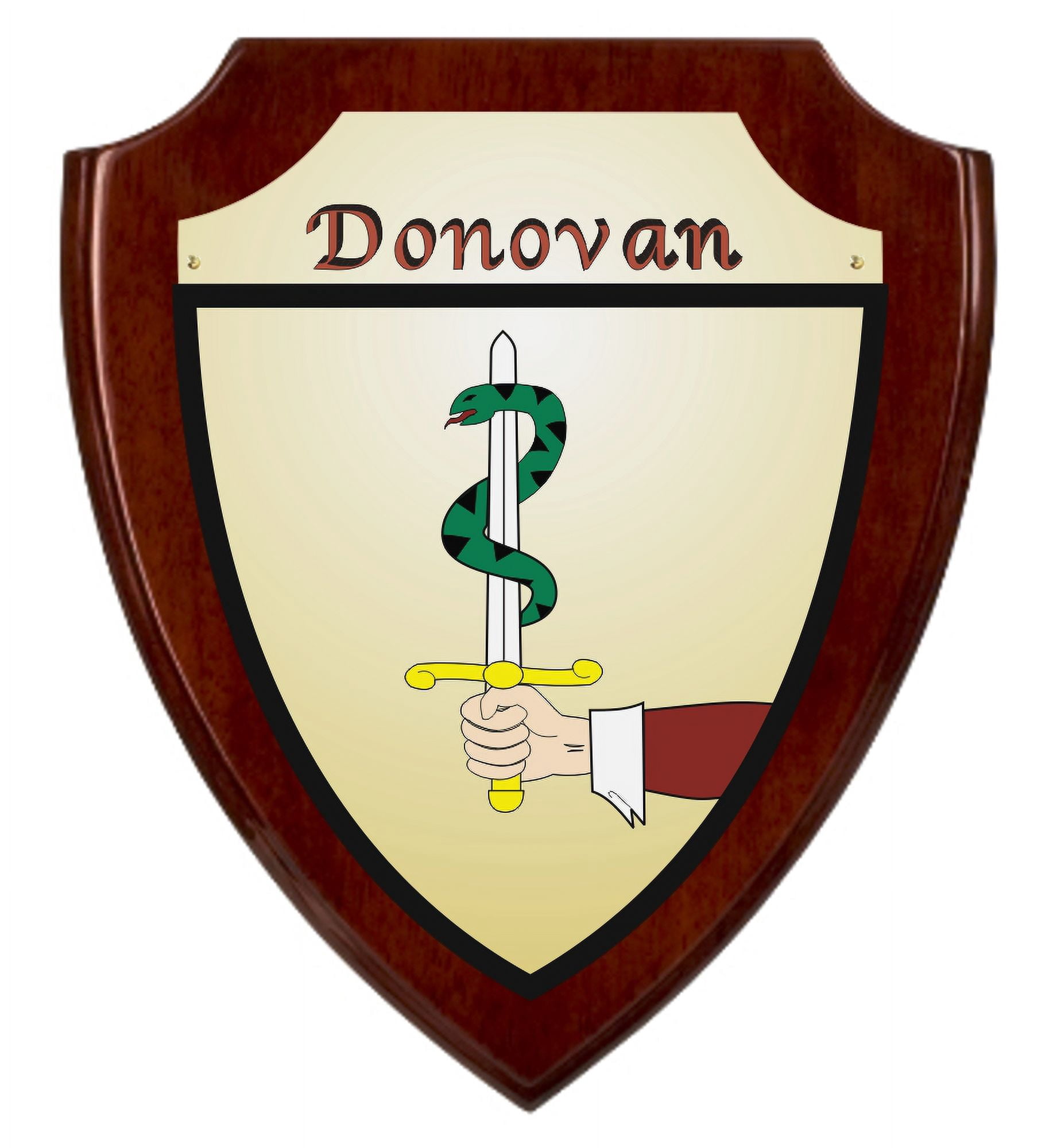 Donovan Irish Coat of Arms Shield Plaque - Rosewood Finish