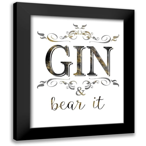 Donovan, Kelly 12x14 Black Modern Framed Museum Art Print Titled - Gin and Bear It