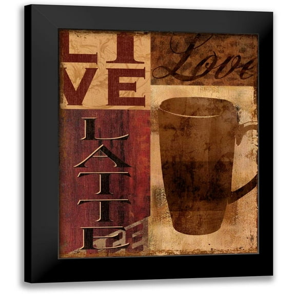 Donovan, Kelly 12x14 Black Modern Framed Museum Art Print Titled - Live Love Latte
