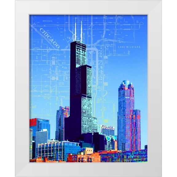 Donovan, Kelly 12x14 White Modern Wood Framed Museum Art Print Titled - Willis Tower
