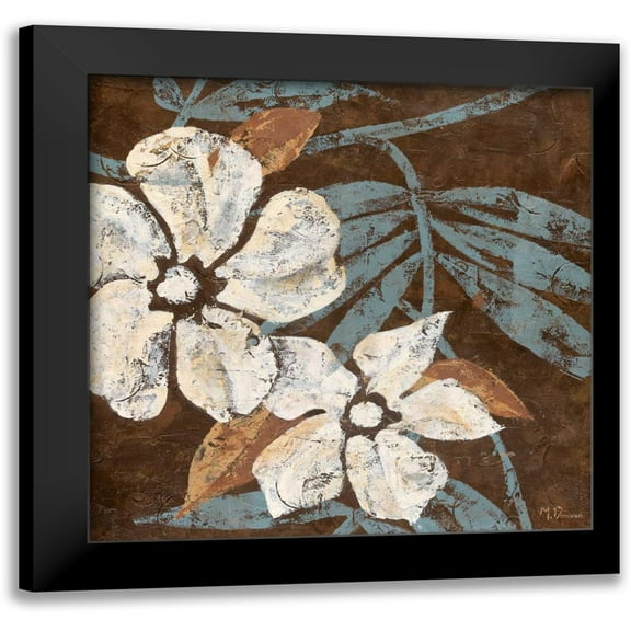 Donovan, Maria 12x12 Black Modern Framed Museum Art Print Titled - Flowers on Chocolate I