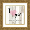 thumbnail image 1 of Donovan, Maria 26x26 Gold Ornate Wood Framed with Double Matting Museum Art Print Titled - I Love You Beyond Words, 1 of 4