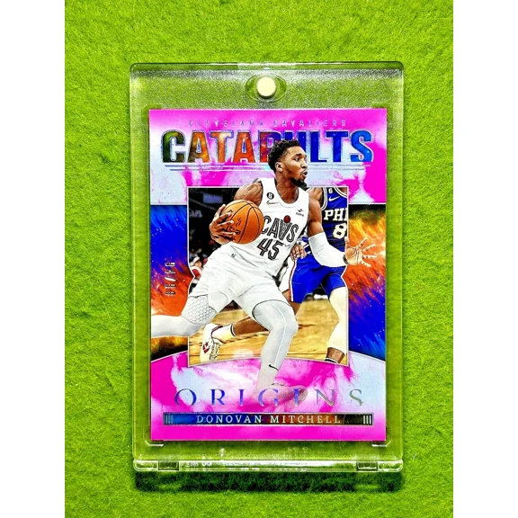 Donovan Mitchell SILVER HOLO PRIZM PINK # /99 CARD 2022 Panini Origins CATAPULTS