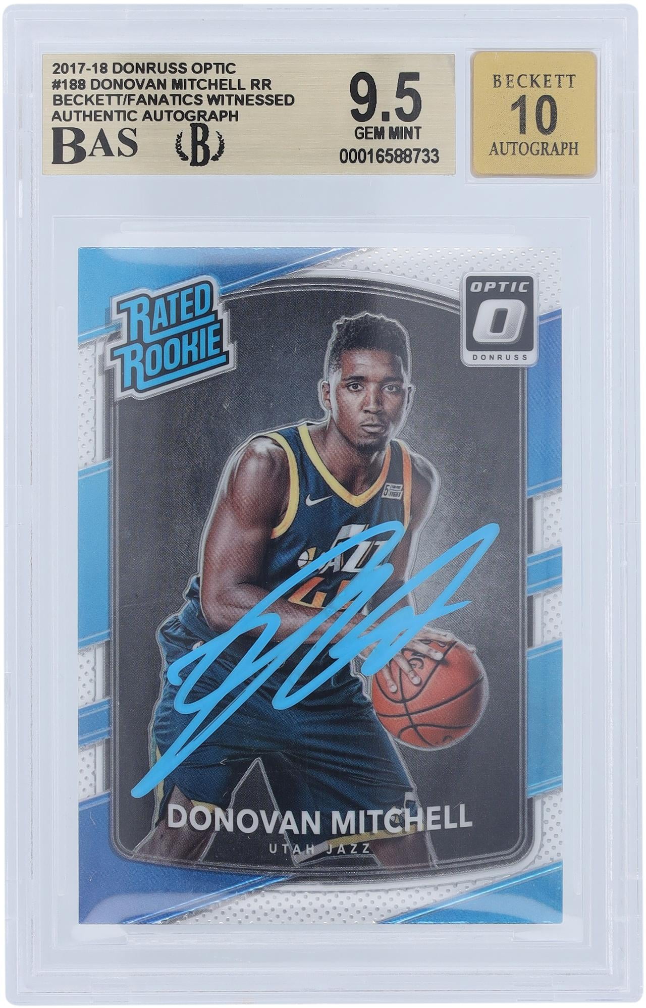 Donovan Mitchell flawless auto BGS9.5 rc（2017-18 Panini