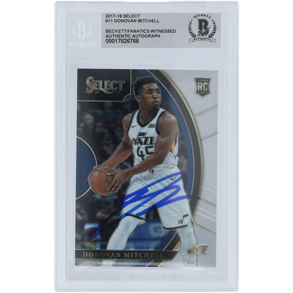 Donovan Mitchell Utah Jazz Autographed 2017-18 Panini Select #11 Beckett Fanatics Witnessed Authenticated Rookie Card - Fanatics Authentic Certified