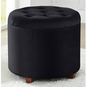 Donovan Round Tufted Velvet Storage Ottoman Foot Rest Stool/Seat with Removable Lid