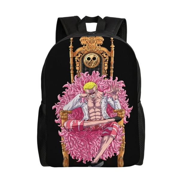 Donquixote Doflamingo Anime Backpack Straw Hat Pirates Travel Bags 3D Printed Casual Daypacks Multipurpose Backpacks