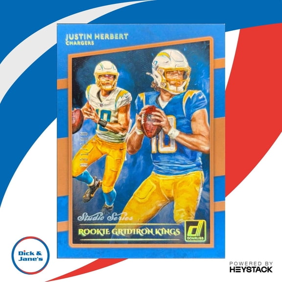Donruss Justin Herbert RGK-JH Rookie Gridiron Kings Studio Series Los Angeles Chargers Football Card