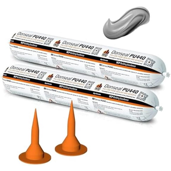 Donseal PU440 Polyurethane Sealant for Concrete, Sidewalk 2 Pack - Expansion Joint Filler, Non-Sag Caulk for Foundation, Walls, Sausage, 20.2 fl oz - Grey, Pack of 2