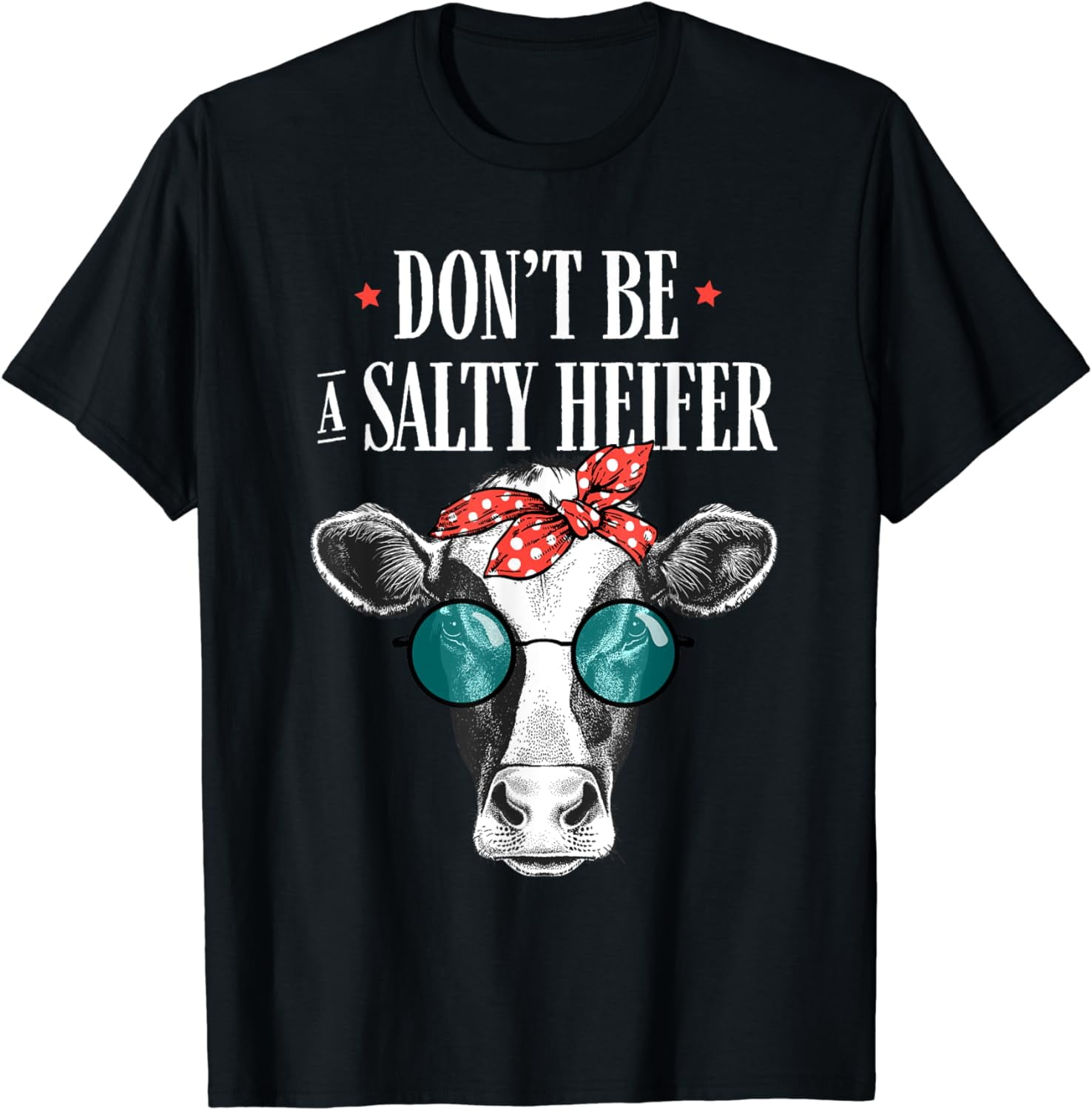 GREFLYING Women's 'Don't Be A Salty Heifer' Graphic Muscle Tank - Cow Print Sleeveless Top