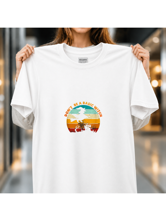 Dont Be a Basic Witch Funny Witch Outfit Halloween Unisex T-Shirt,S-5XL