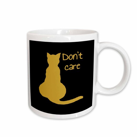 3drose, Dont Care Cat Quote Cartoon Vector Cut Out, 15oz Mug