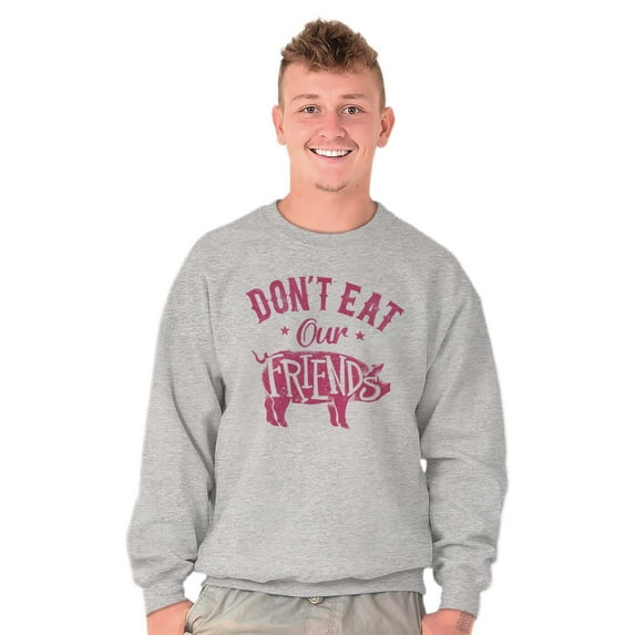 Dont Eat Friends Vegan Vegetarian Sweatshirt for Men or Women Brisco Brands S
