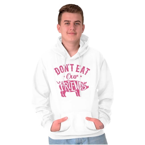 Dont Eat Friends Vegan Vegetarian Unisex Plus Fleece Graphic Hoodie Brisco Brands 5X
