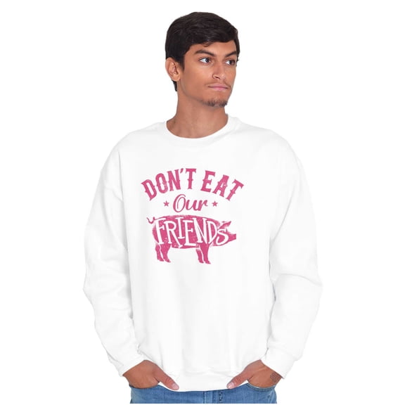 Dont Eat Friends Vegan Vegetarian Unisex Plus Fleece Graphic Sweatshirt Brisco Brands 3X
