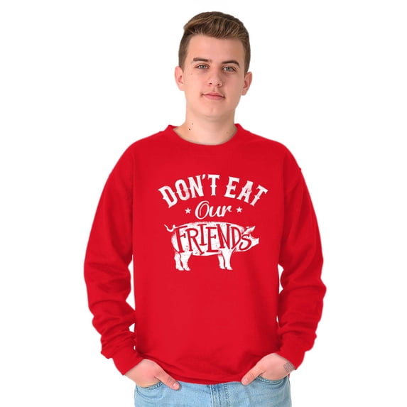 Dont Eat Friends Vegan Vegetarian Unisex Plus Size Sweatshirt Brisco Brands 3X