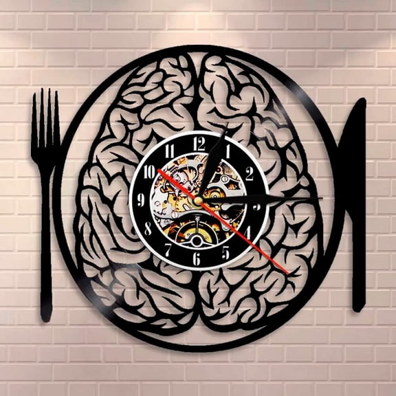 Dont Eat My Brain Vinyl Wall Clock,Vinyl Record Clock Wall Art Black Handmade Art Home Unique Gift idea