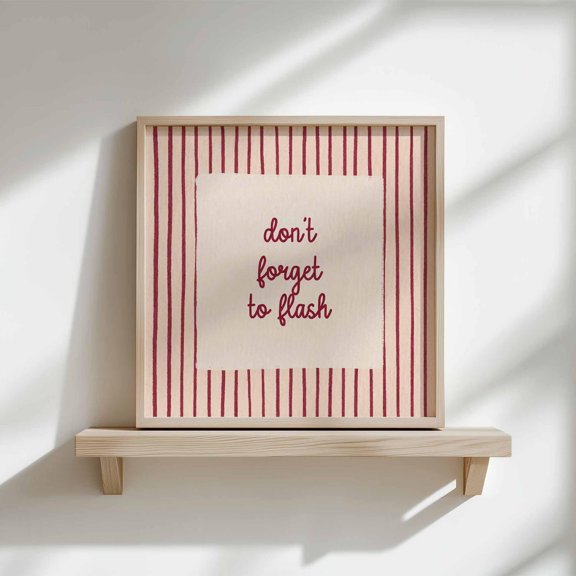 Dont Forget To Flash Red Bathroom Wall Decor