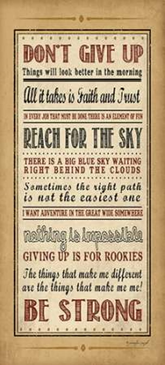 Dont Give Up Canvas Art - Jennifer Pugh (24 x 48)