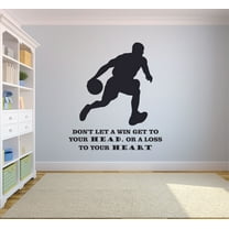 Dont Let A Win Get To Your Head Basketball Quotes Sport Inspiration Quote Wall Decal Vinyl Art Sticker Design for Boys/Girls Room Home Court Bedroom Decor Wall Art Mural Decoration Size (30x17 inch)