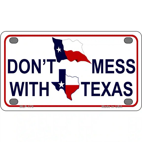 Dont Mess With Texas Metal Novelty License Plate 4" x 2.2" Mini