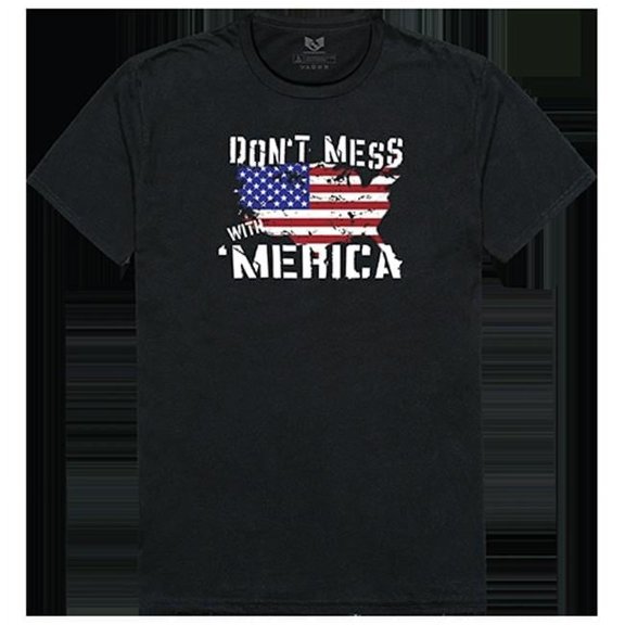 Dont Mess with America Relaxed Graphic Tee Shirt, Black - Large