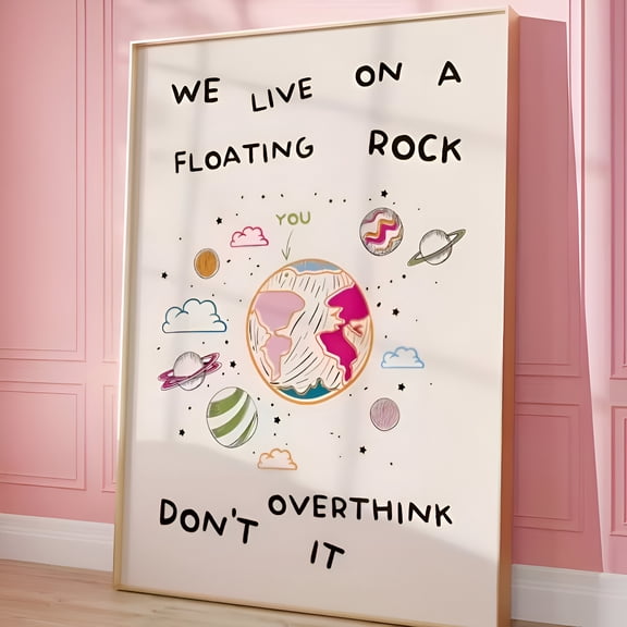Dont Overthink It Motivational Wall Art Print Educational Quote Poster for Dorm Room Classroom Study Space Bedroom Home Decor, UNFRAMED 8x12
