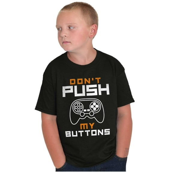 Dont Push Buttons Video Gamer Crewneck T Shirts Boy Girl Teen Brisco Brands L