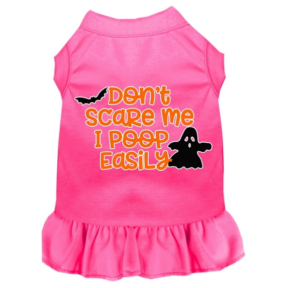 Halloween Pet Dog Cat Dress Screen Printed, "Don't Scare Me, I Poop Easily"