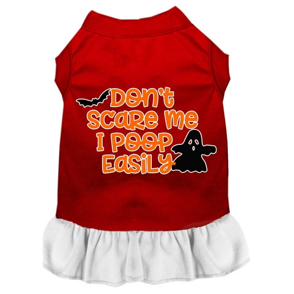 Halloween Pet Dog Cat Dress Screen Printed, "Don't Scare Me, I Poop Easily"