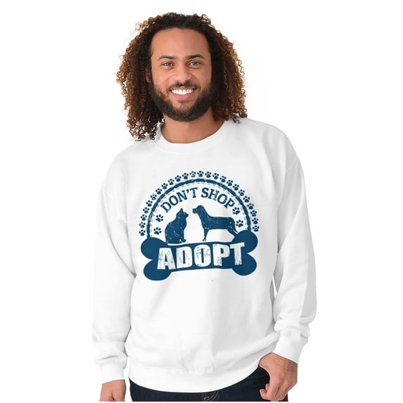 Dont Shop Adopt Cat Dog Pet Owner Sweatshirt for Men or Women Brisco Brands L