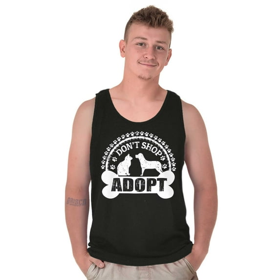 Dont Shop Adopt Cat Dog Pet Owner Tank Top T Shirts Men Women Brisco Brands S