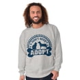thumbnail image 1 of Dont Shop Adopt Cat Dog Pet Owner Unisex Plus Fleece Graphic Sweatshirt Brisco Brands 3X, 1 of 5
