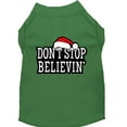 thumbnail image 1 of Christmas Screenprinted Dog Shirt, "Don't Stop Believin", 1 of 11